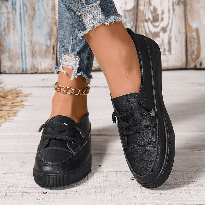 Damen Schnürung Orthopädische Flache Schuhe
