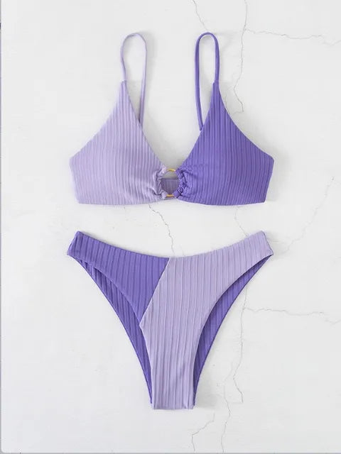 Push-Up-Bikini-Set mit Hoher Taille für Damen