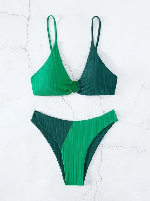 Push-Up-Bikini-Set mit Hoher Taille für Damen