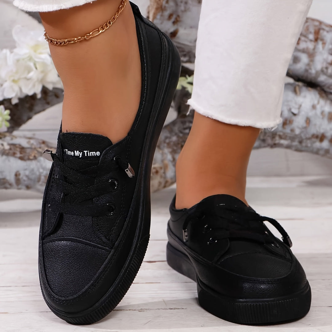 Damen Schnürung Orthopädische Flache Schuhe