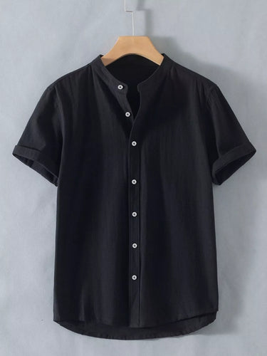 Chemise boutonnée à manches courtes pour homme grandes tailles
