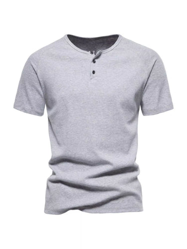 T-shirt Henley grandes tailles homme avec détail boutonné