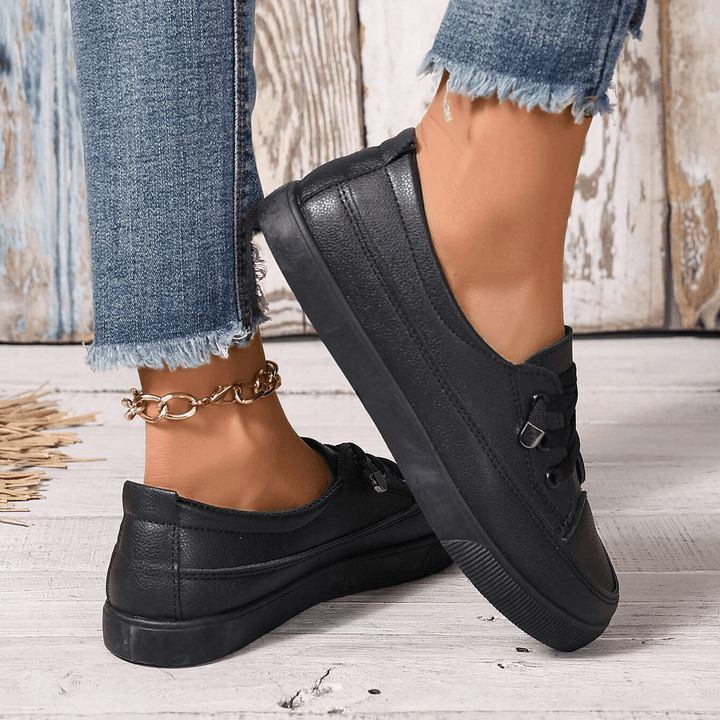 Damen Schnürung Orthopädische Flache Schuhe