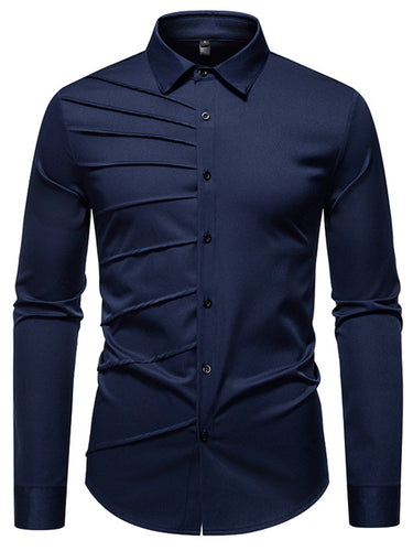 Chemise homme cintrée à manches longues avec fronces