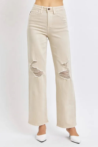 Jean large taille haute destroyed grandes tailles