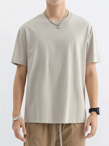 Heren grote maten ronde hals T-shirt