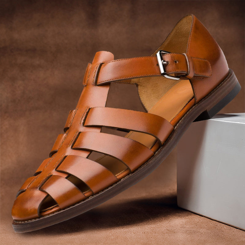 Ledersandalen mit Verstellbarer Schnalle für Herren