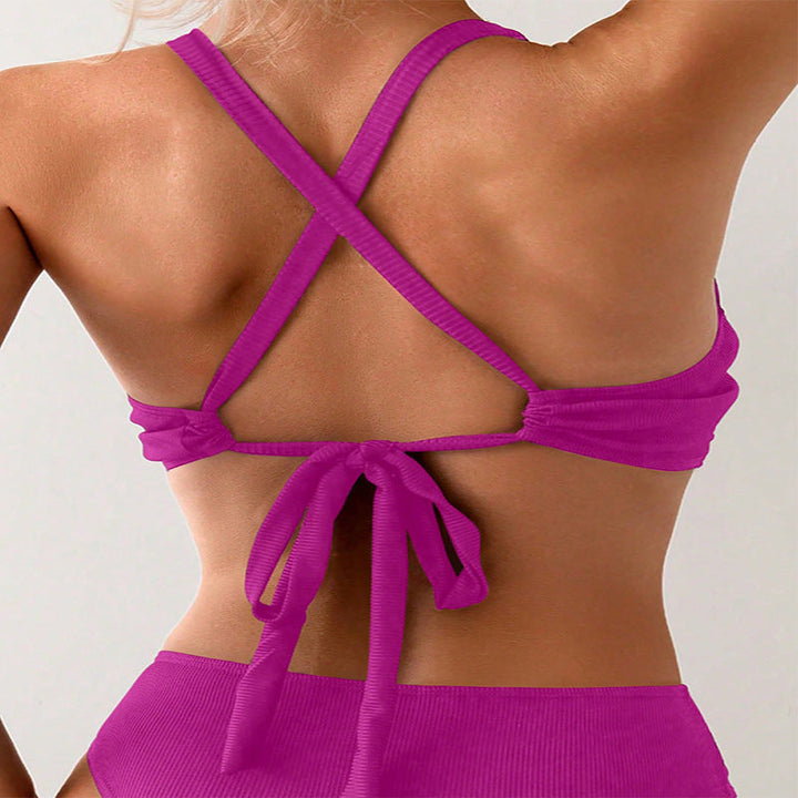 Damen Sport-Bikinioberteil mit eleganter Wickel-Optik