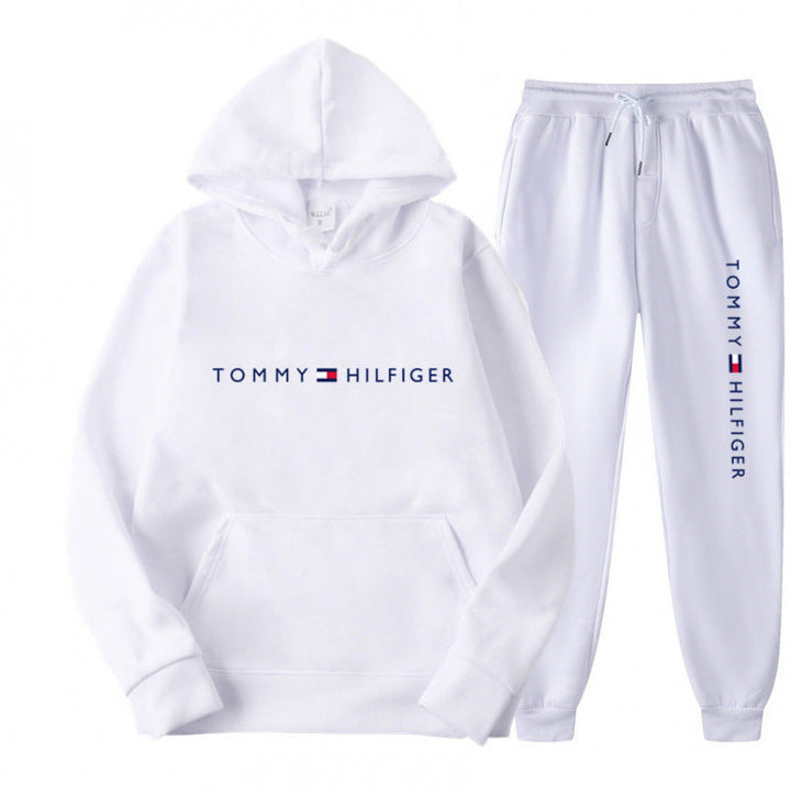 Survêtement molletonné pour femme avec pull à capuche confortable et pantalon de jogging décontracté
