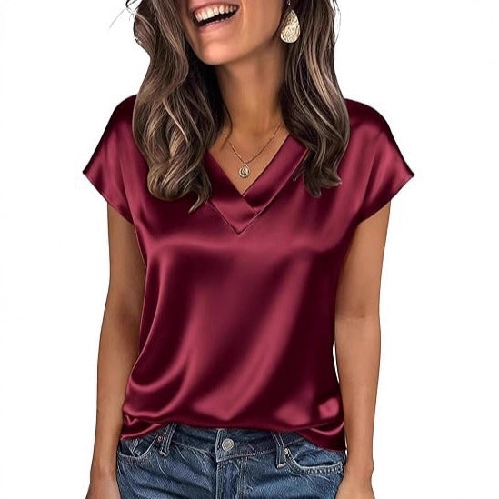 Damen Satinbluse