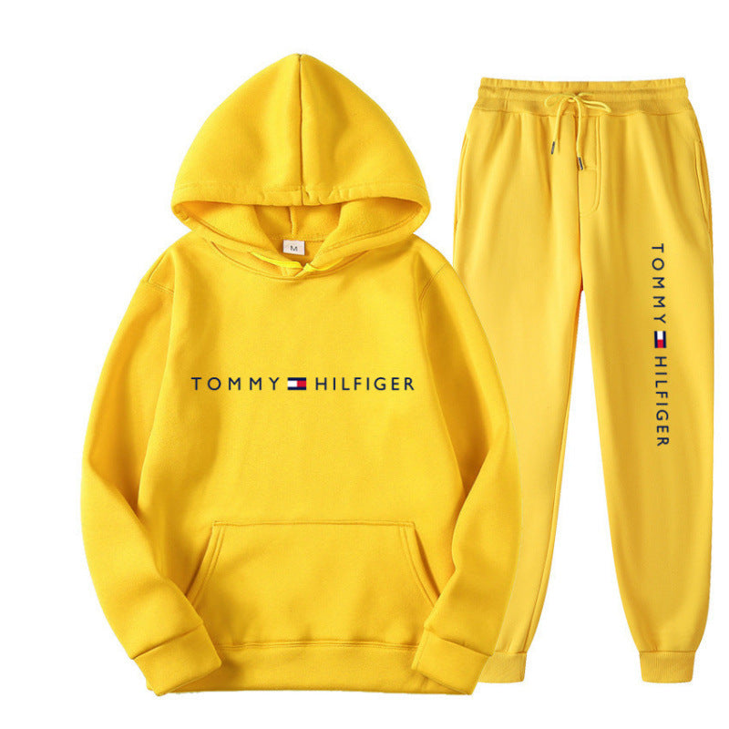 Survêtement molletonné pour femme avec pull à capuche confortable et pantalon de jogging décontracté
