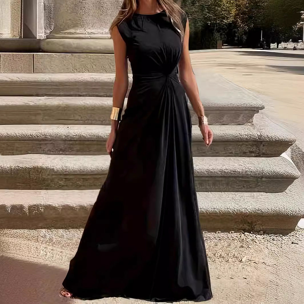 Damen Maxikleid mit Elegantem Knoten-Detail und Fließendem Schnitt