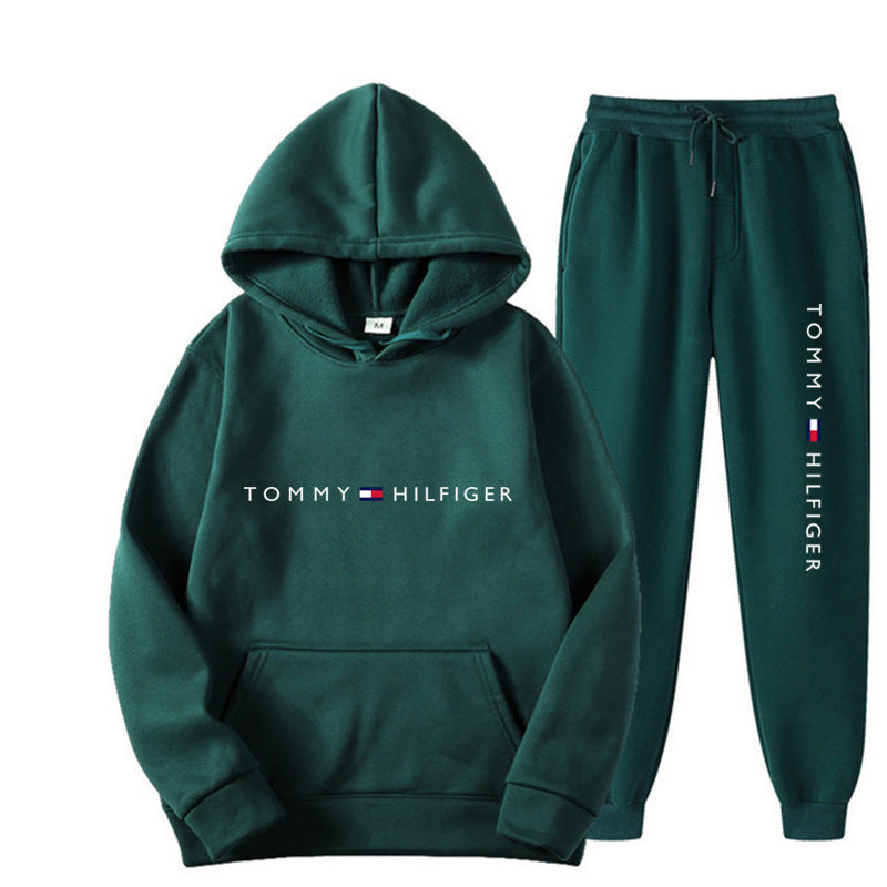 Survêtement molletonné pour femme avec pull à capuche confortable et pantalon de jogging décontracté