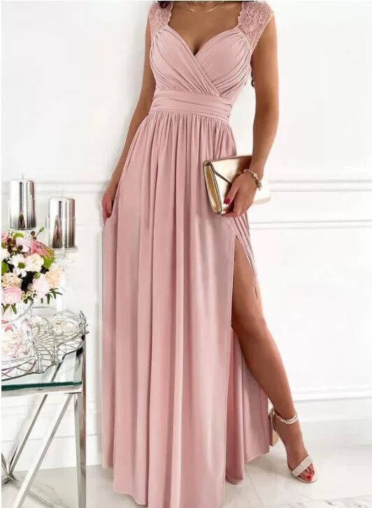 Damen Abendkleid mit Elegantem V-Ausschnitt und Rüschendetails