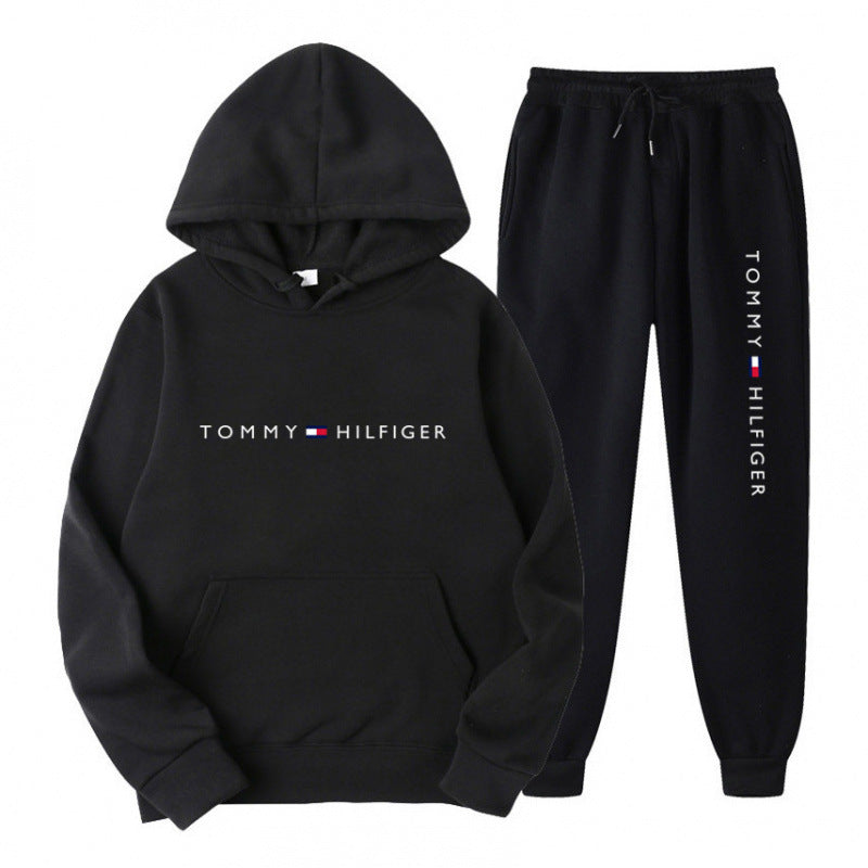 Survêtement molletonné pour femme avec pull à capuche confortable et pantalon de jogging décontracté