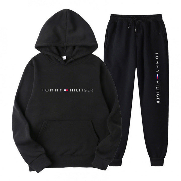 Survêtement molletonné pour femme avec pull à capuche confortable et pantalon de jogging décontracté