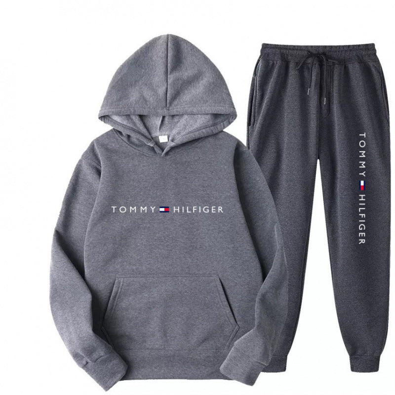 Survêtement molletonné pour femme avec pull à capuche confortable et pantalon de jogging décontracté