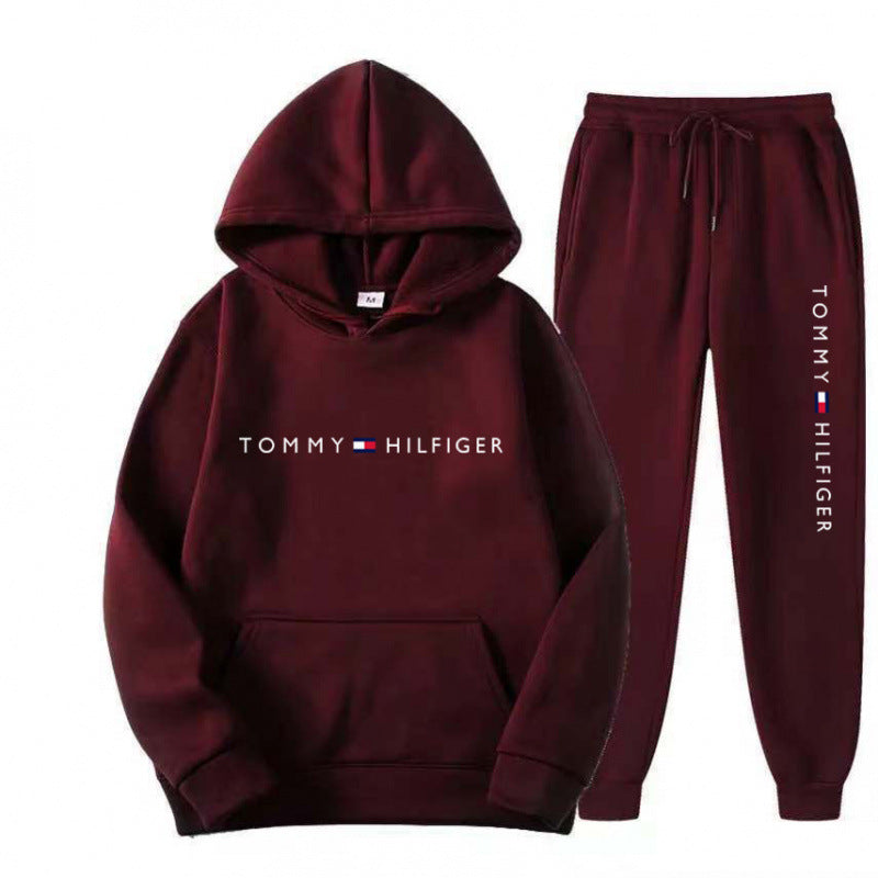 Survêtement molletonné pour femme avec pull à capuche confortable et pantalon de jogging décontracté