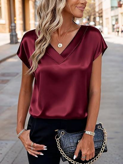 Damen Satinbluse