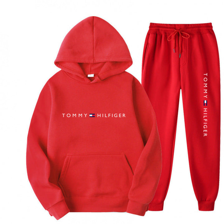 Survêtement molletonné pour femme avec pull à capuche confortable et pantalon de jogging décontracté
