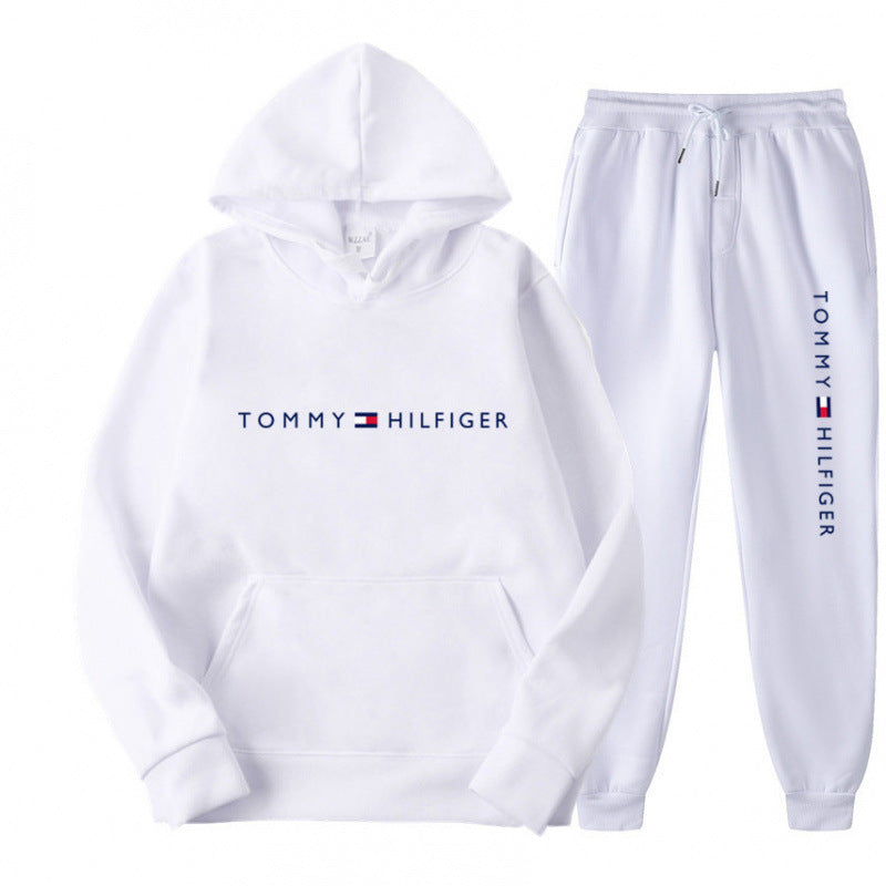 Survêtement molletonné pour femme avec pull à capuche confortable et pantalon de jogging décontracté