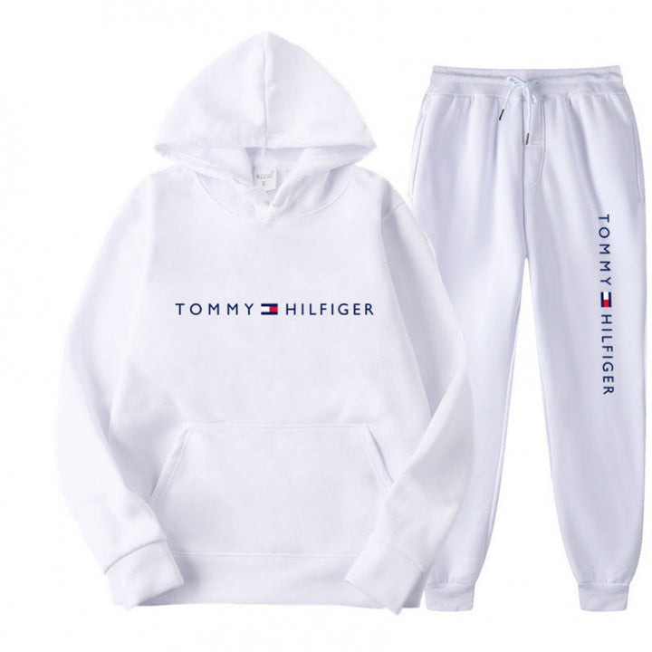Survêtement molletonné pour femme avec pull à capuche confortable et pantalon de jogging décontracté