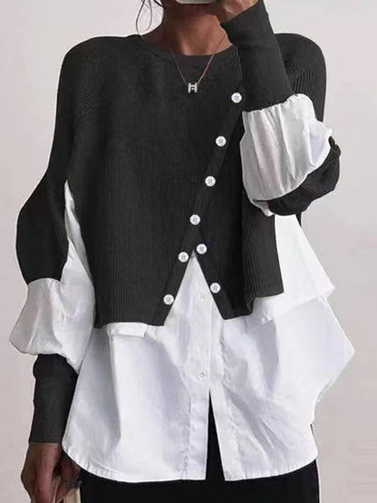 Damen Strickpullover mit integriertem Hemd Merchesia