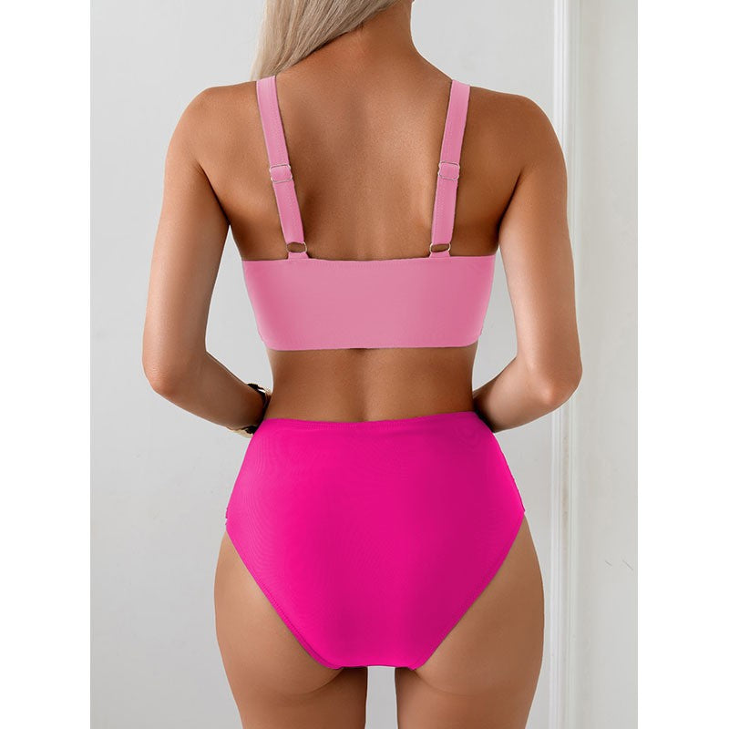 Damen Hochtailliertes Bikini-Set mit raffiniertem Wickeldesign