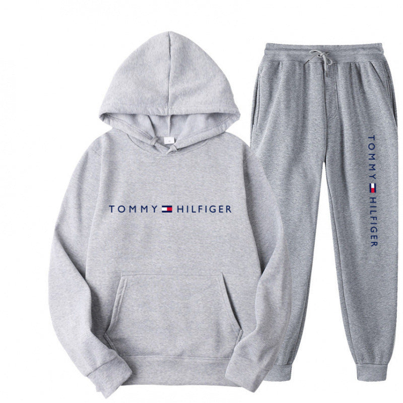 Survêtement molletonné pour femme avec pull à capuche confortable et pantalon de jogging décontracté