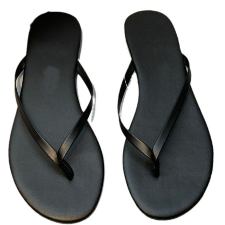 Damen stilvolle Flip-Flops mit glänzendem Riemendesign