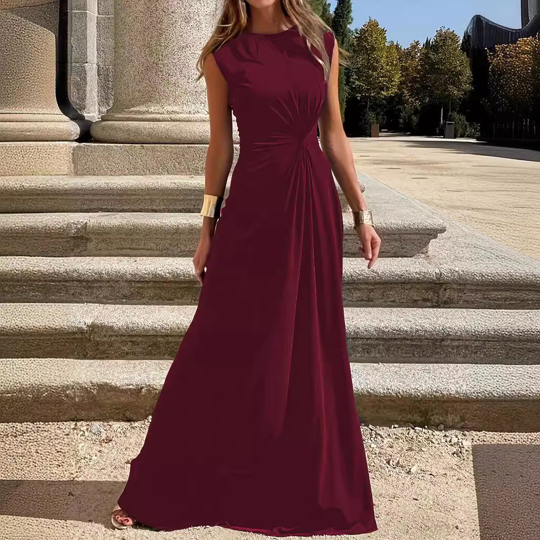 Damen Maxikleid mit Elegantem Knoten-Detail und Fließendem Schnitt