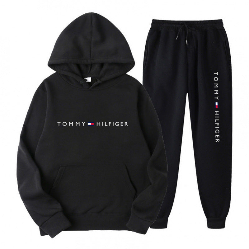 Survêtement molletonné pour femme avec pull à capuche confortable et pantalon de jogging décontracté
