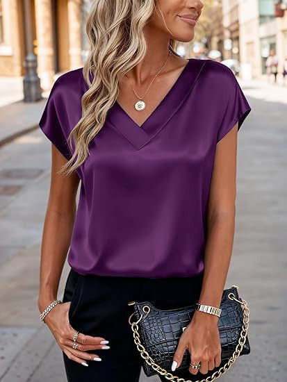 Damen Satinbluse
