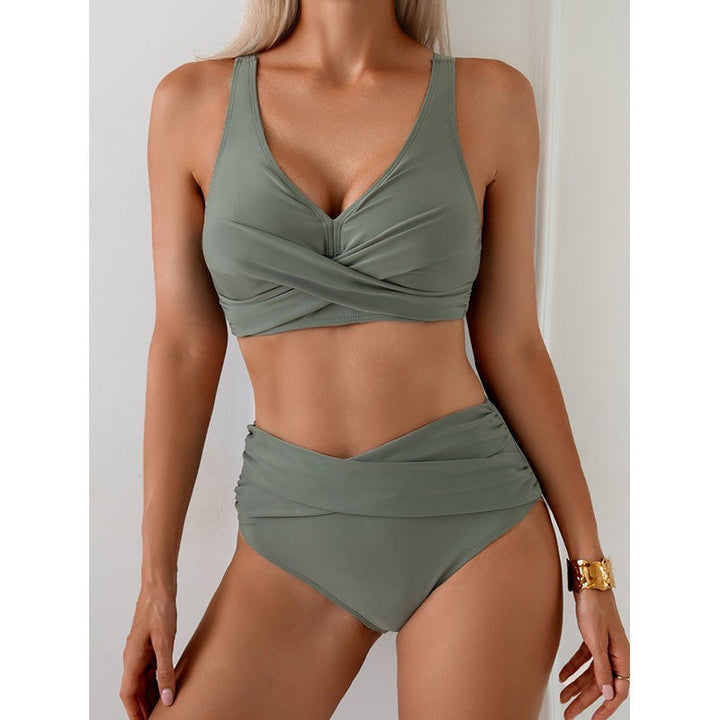 Damen Hochtailliertes Bikini-Set mit raffiniertem Wickeldesign