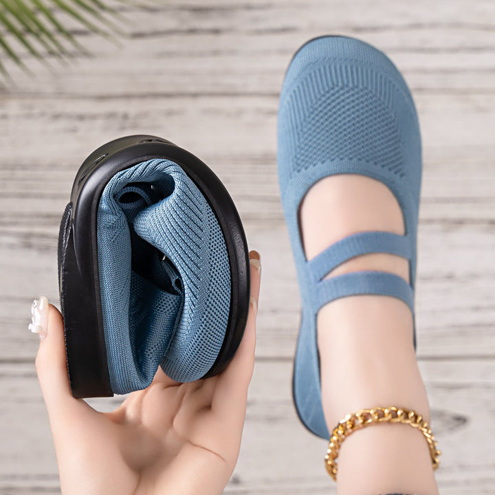 Damen Flexible und atmungsaktive Ballerinas mit Faltmechanismus
