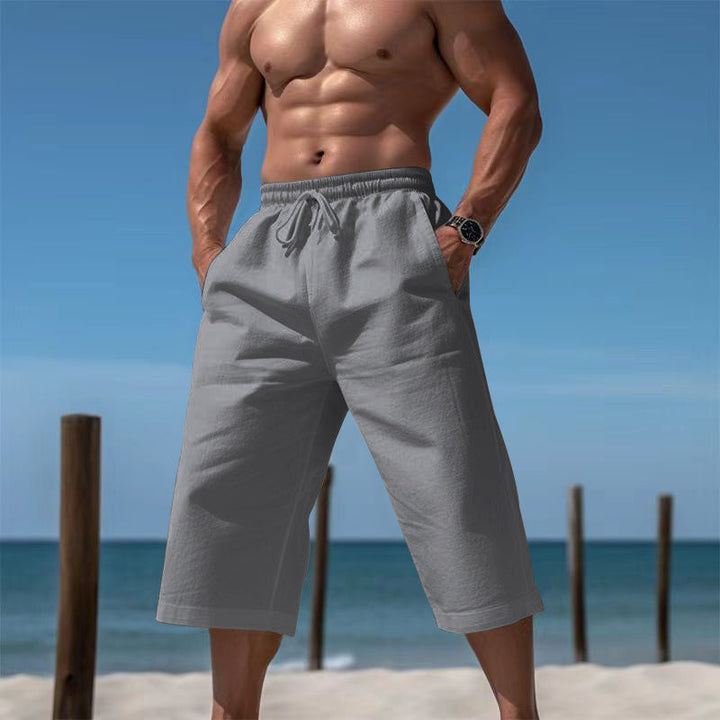Herren nan lässige knielange Bermuda-Shorts mit elastischem Bund und Tunnelzug