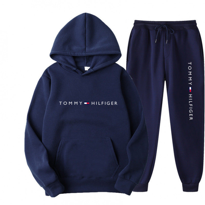 Survêtement molletonné pour femme avec pull à capuche confortable et pantalon de jogging décontracté