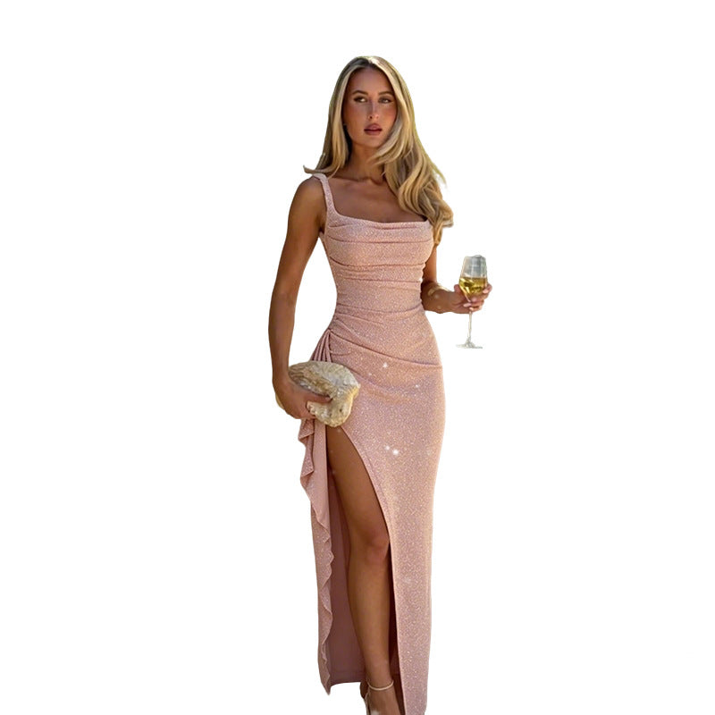 Damen figurbetontes Maxikleid mit elegantem Schnitt und aufregenden Details