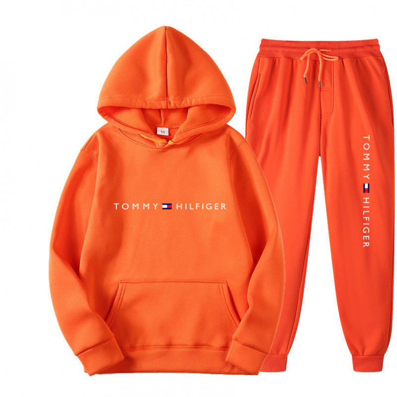 Survêtement molletonné pour femme avec pull à capuche confortable et pantalon de jogging décontracté