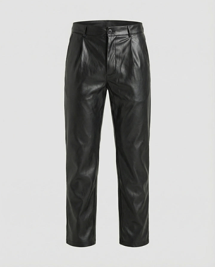 Herren Kunstlederhose elegant geschnitten