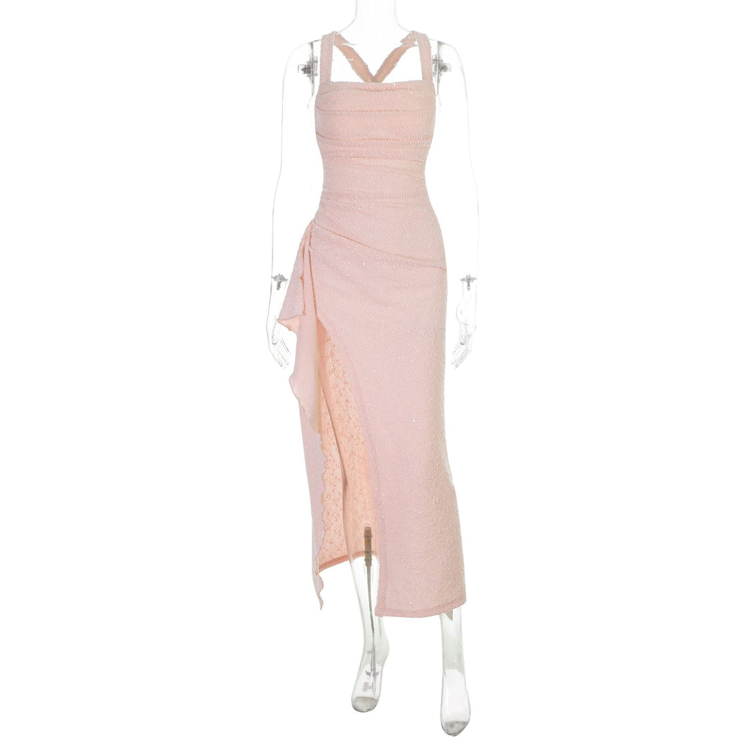 Damen figurbetontes Maxikleid mit elegantem Schnitt und aufregenden Details
