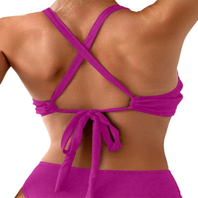 Damen Sport-Bikinioberteil mit eleganter Wickel-Optik