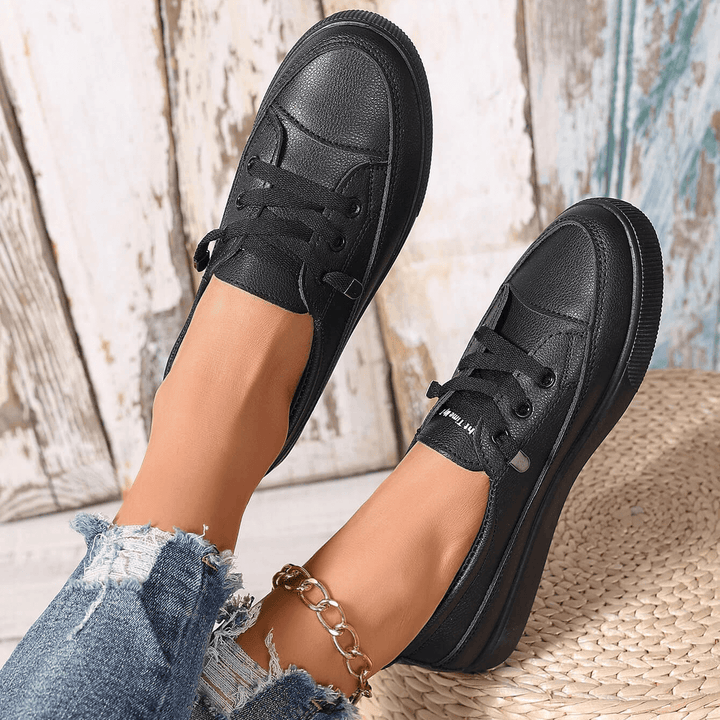 Damen Schnürung Orthopädische Flache Schuhe