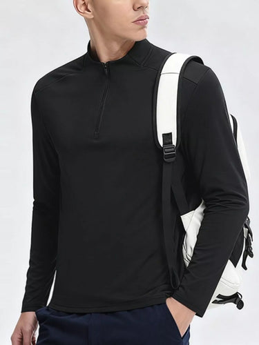 Men's Plus Size Long Sleeve Quick-Dry T-Shirt
