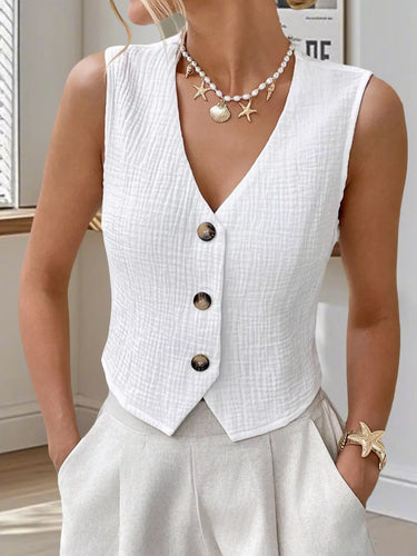 Gilet boutonné structuré