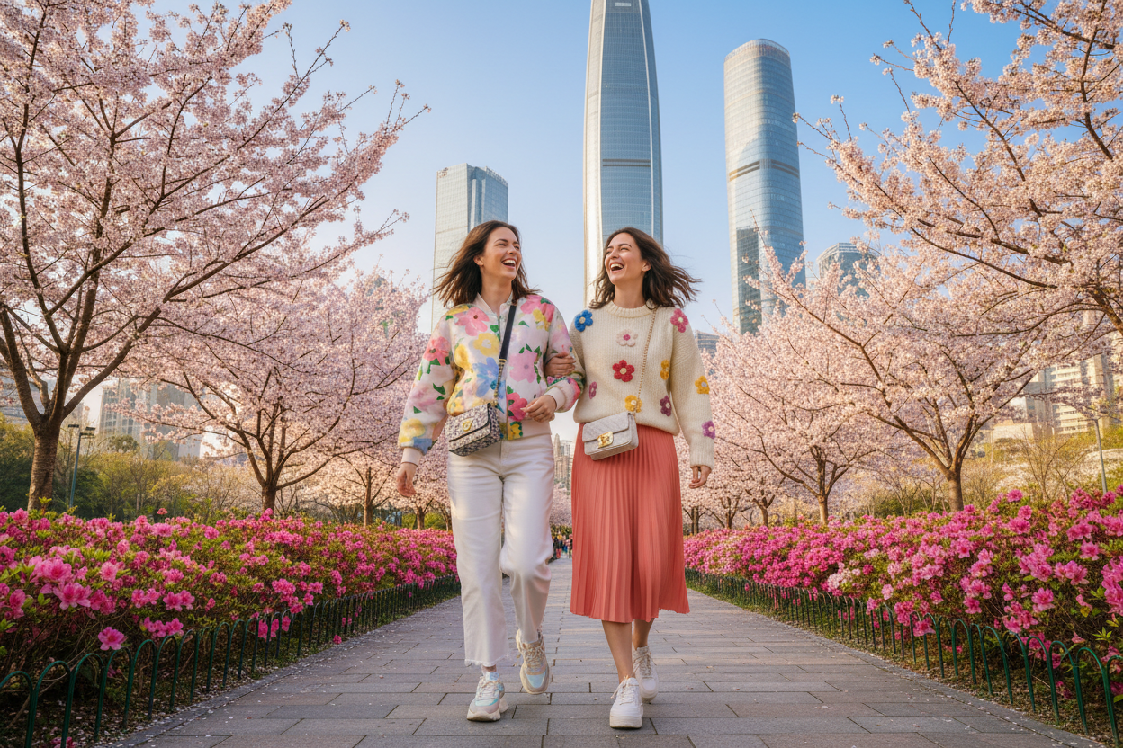 Dames Lente Park 4K