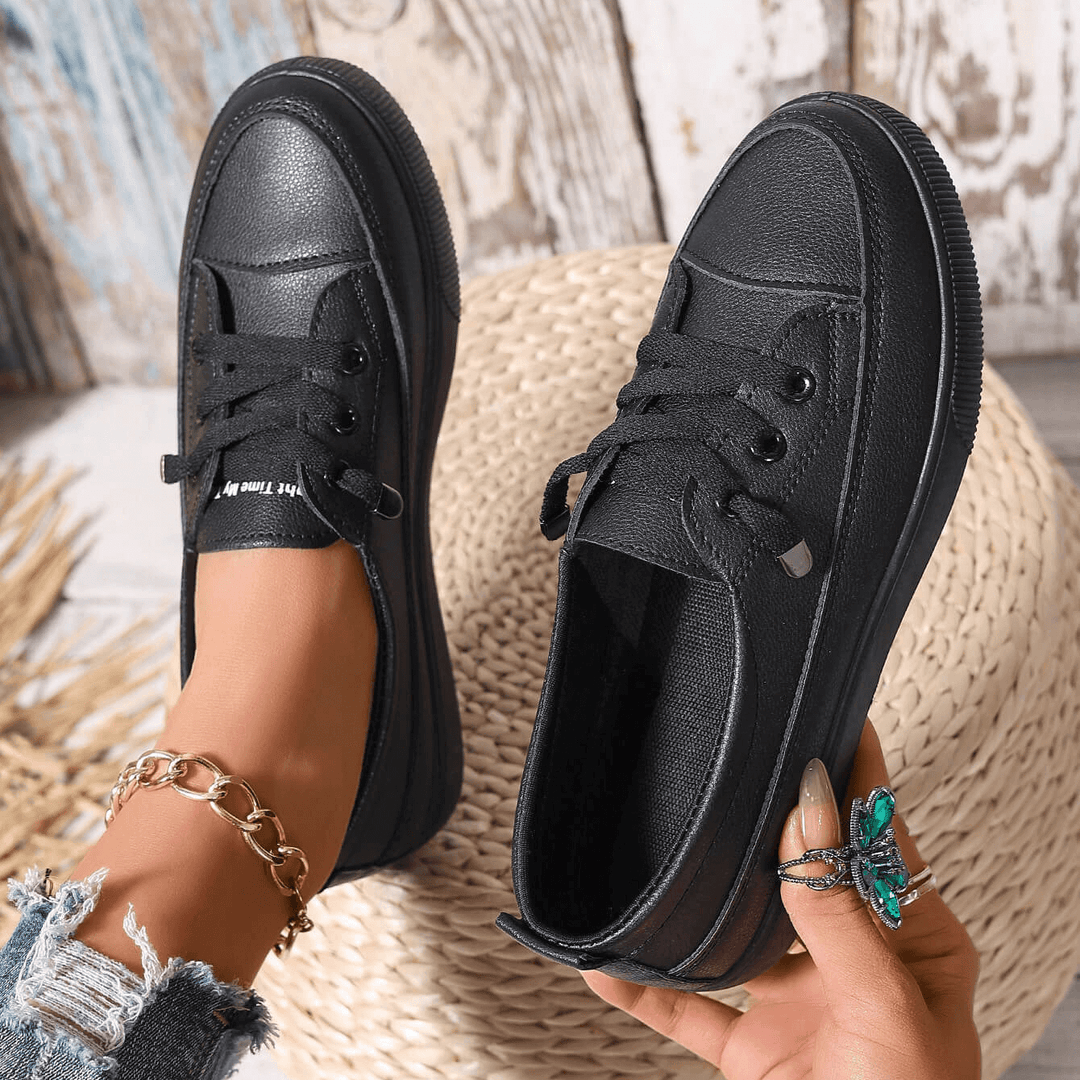 Damen Schnürung Orthopädische Flache Schuhe