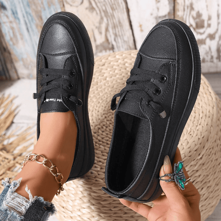 Damen Schnürung Orthopädische Flache Schuhe