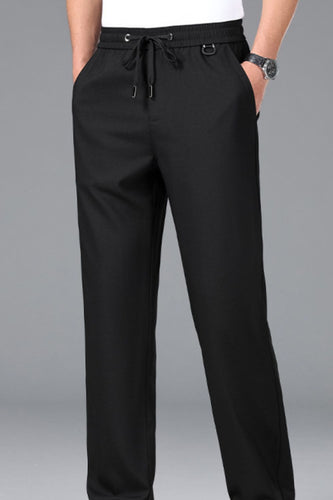 Men's Plus Size Casual Drawstring Straight-Leg Pants
