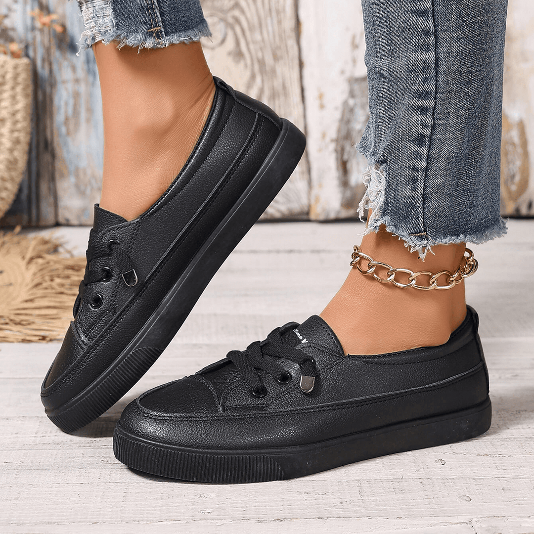 Damen Schnürung Orthopädische Flache Schuhe